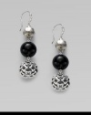 From the David Yurman Element Collection. Triple drops of sterling silver and black onyx for a simply elegant design.Black onyx Sterling silver Length, about 1 Width, about 14mm French earwires Imported 
