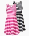 A cute combination of patterns, this tank dress from Roxy is the perfect look to take out into the summer sun.