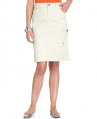 Lighten up with Style&co.'s petite cargo-style skirt! The tummy control panel and comfort-stretch elastic waistband ensure a great fit. (Clearance)