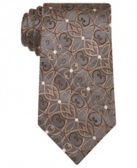 One to grow on. This Alfani skinny tie is is a welcome change to the usual rotation.