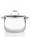 Providing plenty of room for substantial soups, stews and stocks, this beautiful bell-shaped pot, made of durable stainless steel, enhances heat and moisture circulation for perfect high-volume results. Limited lifetime warranty.
