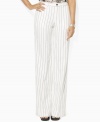 These Lauren by Ralph Lauren petite pants are designed in elegant wool crepe with a chic wide leg for an ultra-feminine silhouette.