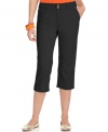 Double up with double buttons and a chic, straight cut from Style&co. These petite capris also feature tummy control for an extra-smooth silhouette! (Clearance)