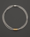 John Hardy Bedeg 18K Gold and Sterling Silver Slide Enhancer on Triple Chain Necklace, 18