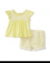 Little Ella Baby-girls Infant Senorita Top Short Set, Lemon, 18-24 Months