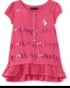 Baby Phat - Kids Girls 7-16 Sequin Stripe Tee, Pink, X-Large