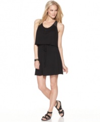 DKNY Jeans' petite dress features a tiered design that looks like two pieces and is ultra-flattering and easy to wear. Pair it with flat sandals for a boho-chic look. (Clearance)