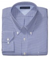 Bring a dapper new twist to your dress wardrobe with this crisp gingham shirt from Tommy Hilfiger.