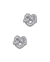 True love is like a knot that never comes undone. The cubic zirconia-encrusted hearts on these platinum vermeil pave earrings let her know just how you feel.