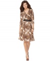 It's a wrap! Jones New York's petite printed dress really highlights your figure with side ruching and a belted waist.