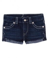 Add a little detail. Thick stitching on these Levi's shorts give her standout denim style.