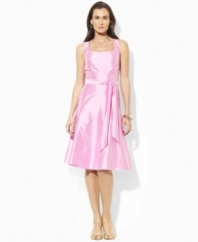 This perennially chic petite dress from Lauren by Ralph Lauren exudes timeless femininity in lustrous silk dupioni with a chic scoop neckline and a graceful full skirt. (Clearance)