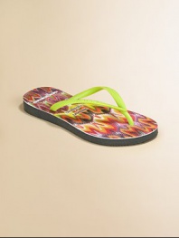This stylish and comfortable flip flop brand has partnered with Missoni to create a limited-edition collection using a photo-print technique to apply the world-renowned zig-zag pattern on the sole.Slip-on stylePVC upperRubber soleMade in Brazil