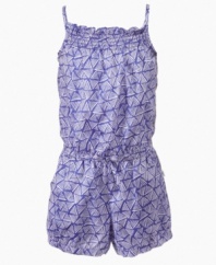 Pump up the print in her closet with this exotic romper from DKNY.