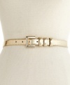 Sink your teeth into this skinny belt from Nine West. Finished with a metallic, faux-lizard look for added exoticism.