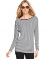 Show your stripes in this versatile petite tee from MICHAEL Michael Kors! (Clearance)