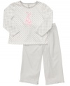 Set her up for sweet dreams with this sweet shirt and pant sleepwear set from Carter's.