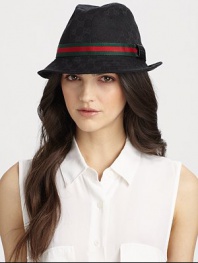 A classic fedora with plush leather trim.Brim, about 1.7565% polyester/35% cottonDry cleanMade in Italy
