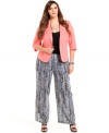 Make an on-trend style statement with AGB's plus size palazzo pants, featuring a vivid print!