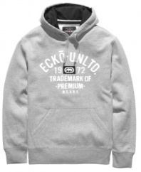 Get casual cool in an instant. This pullover hoodie from Ecko Unltd is a weekend must-have.