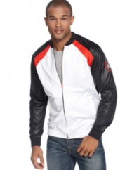 Rev up your style with this sleek, streamlined track jacket from Sean John.