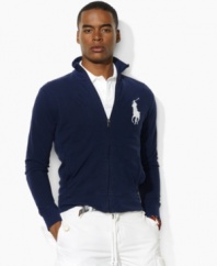 Ralph Lauren's Big Pony track jacket is an update on sporting style and rendered in cotton mesh for a lightweight feel and sharp look.