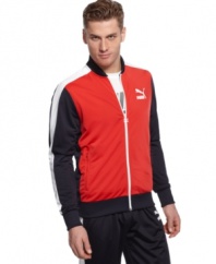 Score big in your casual wardrobe. This track jacket from Puma is always a winning look.