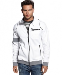 Hit the ground running with this tech savvy track jacket from Marc Ecko Cut & Sew Jacket.