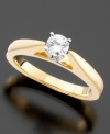 Simply perfect. She'll love this certified, round-cut, solitaire diamond (1/3 ct. t.w.) engagement ring. Crafted in 14k gold.