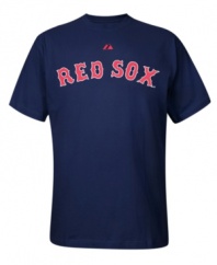 For every pitch, slide and dive, be there to represent your hometown heroes with this Boston Red Sox T shirt from Majestic Apparel.
