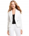 Exposed zippers add edge to this otherwise classic MICHAEL Michael Kors petite blazer -- perfect for a polished summer look!