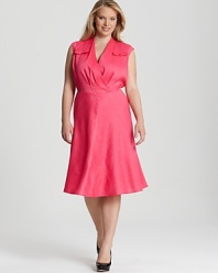 Flaunting a flattering wrap silhouette, this Jones New York Collection Plus dress is an effortless way to work this season's sorbet color palette.