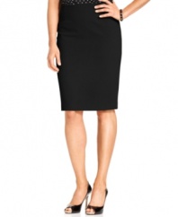 A classic pencil skirt is a a necessary component of your work wardrobe. This petite version from Charter Club ensures a flattering fit!