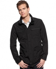 This military-inspired jacket from Calvin Klein salutes great casual style.