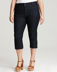 Not Your Daughter's Jeans Plus Size Cameron Button Capri Jeans in Dark Wash