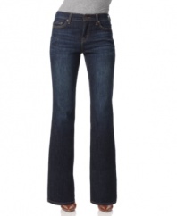 For a stylish and flattering fit, Levi's offers petite boot cut jeans with a built-in slimming tummy panel and studded back pockets. (Clearance)