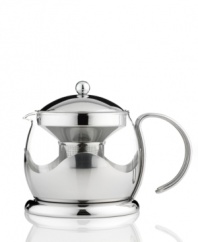 A modern take to tea time!  Perfect for hot or cold tea, the heat-resistant glass beaker and stainless steel frame of this tea pot give your countertop a statement piece with clean lines, a strong silhouette and a reputation for having the best tea in town. The included tea infuser is perfect for your favorite bag or loose leaves, both brewed to perfection. 1-year warranty.