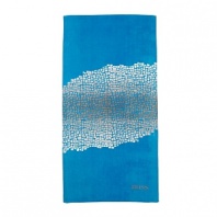 HUGO BOSS creates a montage of geometric shapes stretched across a colorful, ultra-soft velour beach towel.