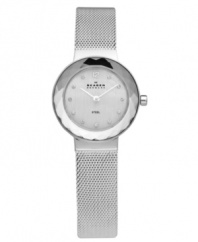 A stunning faceted glass bezel brings endless elegance to this mesh watch by Skagen Denmark.
