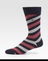 Add a dose of colorful energy to your professional attire with these comfortable, striped cotton-blend socks.Mid-calf height74% cotton/24% polyamide/2% elastaneMachine washImported