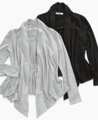 Cozy up. She can wrap herself in this cardigan from DKNY, staying comfy and adding a laid-back chic.