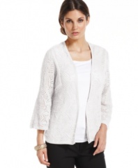 Pair Alfani's petite open-front cardigan with a variety of tees and tanks for a pulled-together look. This versatile sweater is a great wardrobe staple. (Clearance)