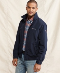 Go from seaside to street-ready with this zip-front jacket from Tommy Hilfiger.