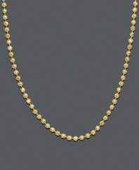 For a more modern look, this 14k gold bead chain fits the bill perfectly. Adjustable. Approximate length: 16-20 inches.