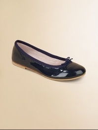 Slip your tiny dancer's little feet into these shiny, ballerina-inspired flats.Slip-on stylePatent leather upperLeather liningLeather solePadded insoleImported