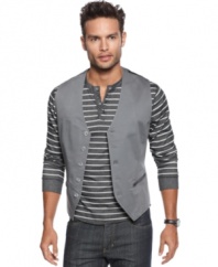 Sharpen your style with this sleek vest from Kenneth Cole New York.
