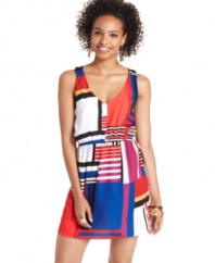 Gear-up for a season of fun in this day dress from Eyeshadow! The fiesta-bright print makes this number a cheery pick for outdoor festivals!