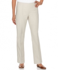 JM Collection's petite pants feature seaming at the center leg for a completely crisp silhouette.
