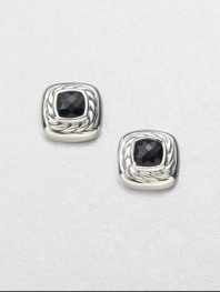 From the Color Classic Collection. A simply chic style with a faceted black onyx stone set in sleek sterling silver with an iconic cable design. Black onyxSterling silverSize, about .19Post backImported 