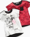 Serious urban style. She'll keep her look hip with the sweet City Love graphic on this tee from DKNY.
